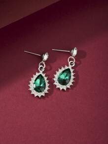 1 Set de joyas de piedra preciosa esmeralda en estilo de fiesta de moda - Conjunto de joyas estilo fiesta - Ver 4