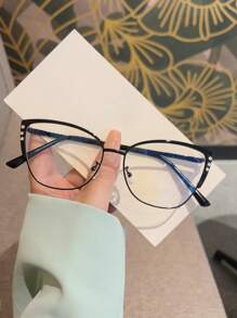 1 件时尚女士猫眼光学眼镜框，非处方眼镜，轻巧多功能，防止视觉疲劳 - 無色 - 查看 8
