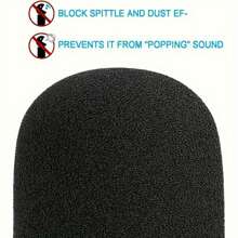 Newks Premium Black Microphone Cover - Thickened Washable Sponge, Breathable,Strong Elasticity