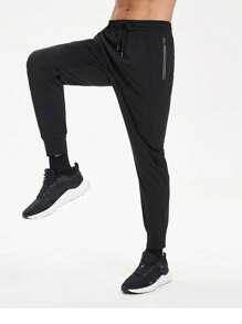 Men's Dry Fit Gym Pants Comfortable, Flexible, Quick Drying, And Suitable For Intense Physical Activities - màu đen - Xem 3