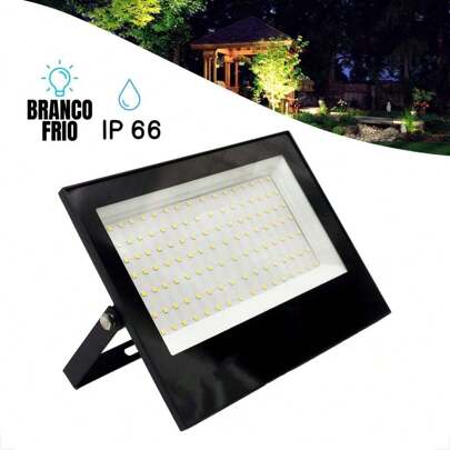 Refletor Led 200W Holofote IP66 Luz Branco Frio 6500K Bivolt Prova D'água Projetor Jardim