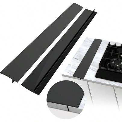 1 pieza/2 piezas Cubierta de silicona para grietas - Relleno de junta flexible resistente al calor para estufa, cubre grietas de la encimera, evita residuos y derrames, fácil de limpiar, duradera relleno de grietas para encimera de cocina (53cm/21in, 4 colores)