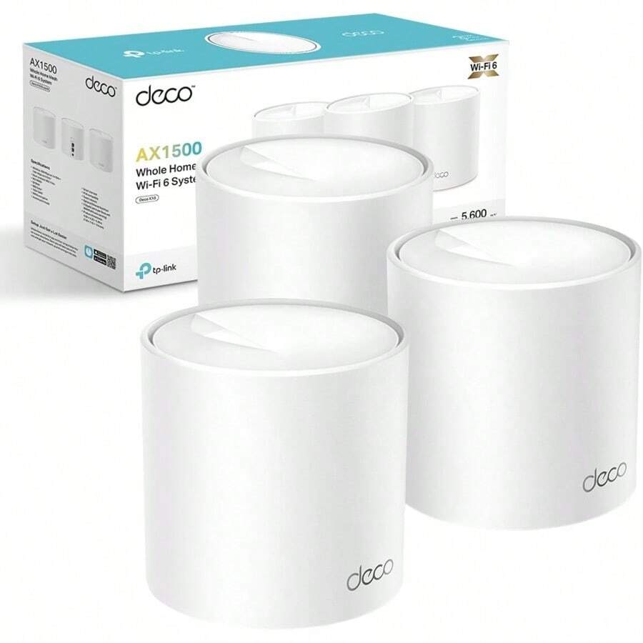 TP-Link Deco X10 3-Pack AX1500Mbps Whole Home Mesh WiFi 6 System Coverage Up To 5600ft² Easy Setup WiFi Mesh System WiFi Router WiFi Extender Booster Gamingand4K Easy Setup Alexa And  Home - 3件裝-AX1500WiFi6 - 查看 1