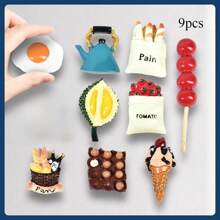 1pc/4pcs/5pcs/5pcs-Style 1/6pcs/7pcs/7pcs-Style 1/8pcs/8pcs-Style 1/9pcs/9pcs-Style 1/10pcs/10pcs-1/11pcs/12pcs/13pcs 3D Realistic Food Magnetic Stickers, Delicious Food Themed Stickers, Creative Fridge Magnets, Decorative Accents For Office, Kitchen, Whiteboard, Storage Cabinet, Dishwasher, Home Decor, Gifts For Friends And Family, Valentine's Day - 彩色 - 查看 14
