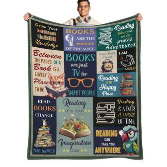 Book Lovers Gifts Women, Librarian Gifts For Women, Book Club Gifts For Women Kids Ideas, Book Blanket Reading Blanket For Book Lovers