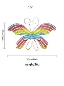 1 个天使翅膀气球，大尺寸全息彩色渐变蝴蝶翅膀气球，适合生日，男女通用