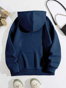 Customized Christmas Gifts, Customized Thanksgiving Gifts, Customized Women's Hoodies, Sweatshirts, Shirts, And T-Shirts - Add Your Own Text And Pictures (Family Photos/Selfies/Pet Photos/Friends Photos/Party Photos) To Design Your Own Personalized Printed Sweatshirts, Sweatshirts, Shirts, And T-Shirts, Logo Business | Wedding Gifts | Party Costumes | Birthday Gifts | Halloween Costumes | Christmas Costumes - Navy Blue - View 3