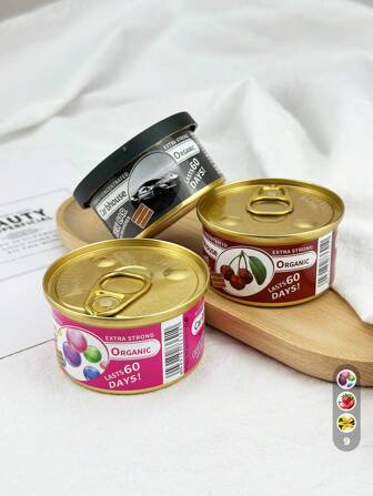 1罐装空气清新剂，固体香氛，带盖可控制香氛挥发，适用于家居装饰、汽车装饰、衣柜、浴室、宠物屋等场所，清新空气，有香草泡泡糖、樱桃等多种香味可选，适合家居装饰、汽车、情人节、生日、毕业、圣诞节等场合作为礼物。