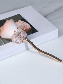 1 件闪亮钻石玫瑰化妆粉刷、柔软蓬松腮红刷、不脱落、高端美甲清洁刷 - 彩色 - 查看 11