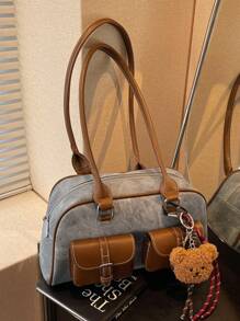 Dedoo 春季复古小众撞色通勤洋气腋下波士顿包2025女百搭休闲单肩包上班逛街通勤通勤全实用（单包不含挂坠，挂坠另计价）。