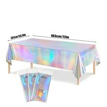 1/5/10pcs, Disposable Magic Tablecloth, Laser Tablecloth, Rainbow Tablecloth, Suitable For Holiday Birthday Party Wedding Party Gifts Graduation Birthday Decorations Party Decorations Bachelorette