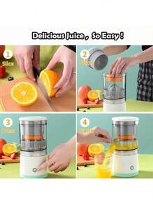 Presse-agrumes électrique, presse orange portable, pour orange, citron et pamplemousse, fonctionnement à un bouton, facile à utiliser et à nettoyer pour la maison, le dortoir, les voyages et l'extérieur