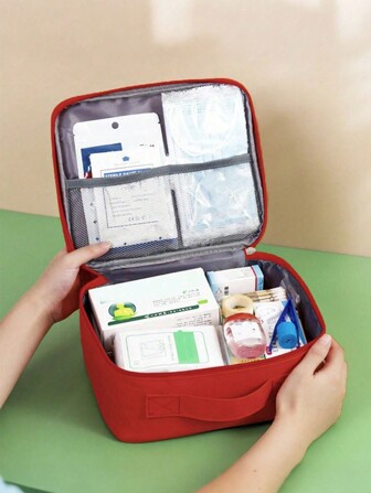 1 件便携式分层药丸储存盒，帆布药物整理袋，适合家庭和旅行，拉链药盒，适用于家庭、旅行、户外急救药品和防疫，医疗保健手提包，波西米亚风