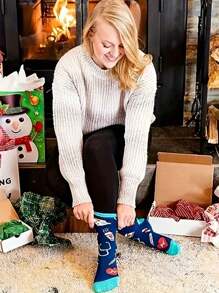 1 par de calcetines médicos de enfermera de dibujos animados caprichosos, con patrón divertido y novedoso, perfectos para enfermeras, médicos, trabajadores del hospital, estudiantes y regalos de graduación - calcetines especializados únicos, otoño