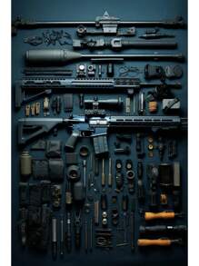 1 pieza Pintura de lienzo de armas de decoración del hogar, póster de armas para paredes, pegatinas de decoración, accesorios de armas, arte de habitación sin marco