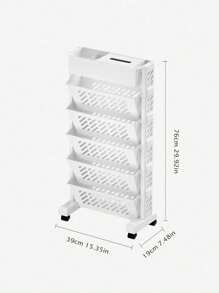 1pc 5/6 Layers Movable Bookshelf Shelf, Floor Standing Plastic Book Organizer With Multiple Layers For Desk, Textbook Storage And Sorting Tool, Desk Side Bookshelf, Floor Desk Small Cart, Book Storage Shelf, Office Study Supplies Storage Rack, Pen Holder, Lesson Book, Document Storage, Office Supplies, Back To School Supplies Outdoor Decor