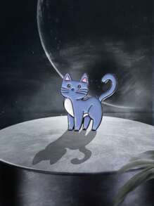 1 件可爱淘气小猫胸针，时尚合金动物装饰，适用于衣服、背包、包、书籍，是送给朋友、女朋友、毕业典礼的完美礼物