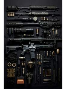1 pieza Pintura de lienzo de armas de decoración del hogar, póster de armas para paredes, pegatinas de decoración, accesorios de armas, arte de habitación sin marco