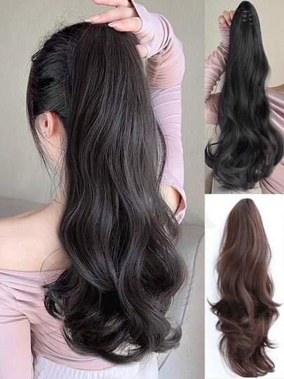 拱形蓬松分层波浪发马尾辫接发夹发爪发夹发夹发夹发夹发夹发夹，爪夹秋冬发饰女士度假装女士