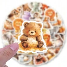 50PCS Colored Animals Stickers Vinyl Aesthetics Stickers Scrapbooking, Diary, Laptop, Bumper, Skateboard, Water Bottle, Computer, Phone, Cartoon, Hard Hat, Car Stickers And Decals