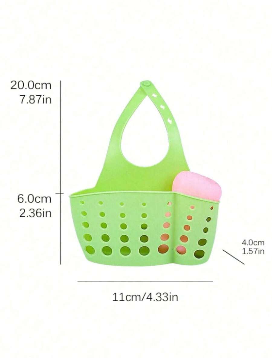 1pc Portable Kitchen Sink Sponge Holder With Hanging Basket, Drain Bag Filter, Storage Rack, Bathroom Organizer Tool - Multicolor - View 1