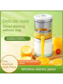 Presse-agrumes électrique, presse orange portable, pour orange, citron et pamplemousse, fonctionnement à un bouton, facile à utiliser et à nettoyer pour la maison, le dortoir, les voyages et l'extérieur