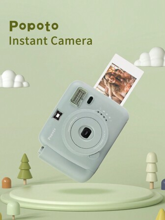  New Popoto Instant Camera Suitable For Mini11/12 Films, For Give Gifts Birthday, Party, Wedding Gift Parties (Excluding Battery And Film)