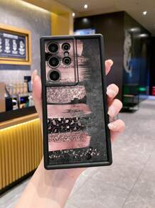 拼接 1 件左侧豹纹防震保护手机壳适用于 iPhone/Galaxy/Infinix/Redmi/OPPO/VIVO//Realme/MOTO/Itel/Tecno - 黑色 - 查看 2