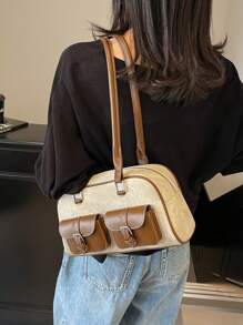 Dedoo 春季复古小众撞色通勤洋气腋下波士顿包2025女百搭休闲单肩包上班逛街通勤通勤全实用（单包不含挂坠，挂坠另计价）。