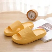 [Recommend Buying One Size Up] New Fashion Versatile EVA Slippers, Simple Striped Indoor/Outdoor Bathroom Slides, Soft Non-Slip Thick Sole, Lightweight & Comfortable, Luxurious "Comfortable" Couple Slippers, Design