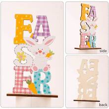 1 PIEZA Ornamento de conejo con doble hilera de letras - Ideal para bodas y decoración del hogar, encaja bien como decoración central redonda para la sala de estar, el dormitorio, la mesa de centro, mejor regalo para Pascua