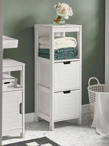 SoBuy FRG127-W，浴室柜储物柜，带1个搁板和2个抽屉，白色家居浴室装饰浴室收纳夏季浴室配件 - 白色 - 查看 1