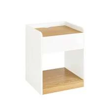 SoBuy Bedside Table Nightstand Side Table End Table Sofa Side Table Lamp Table White And Natural W45 X D40 X H55cm FBT128-WN - White - View 4