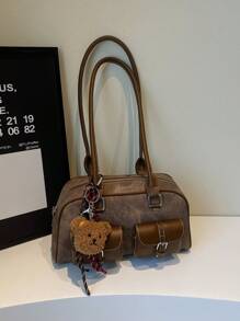 Dedoo 春季复古小众撞色通勤洋气腋下波士顿包2025女百搭休闲单肩包上班逛街通勤通勤全实用（单包不含挂坠，挂坠另计价）。