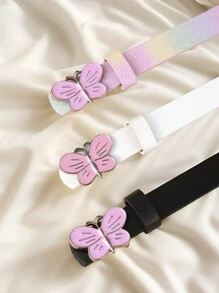 3pcs/Set Kids New Butterfly Waist Belt, Quality PU Trouser Belt For Jeans Dresses Decor