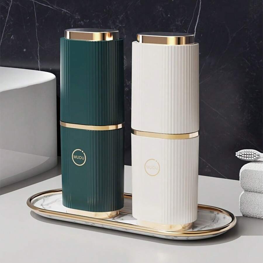 2 件装旅行牙刷盒支架，多功能旅行杯牙刷盒和托架，旅行牙刷收纳盒，适用于家庭浴室学校旅行商务旅行露营