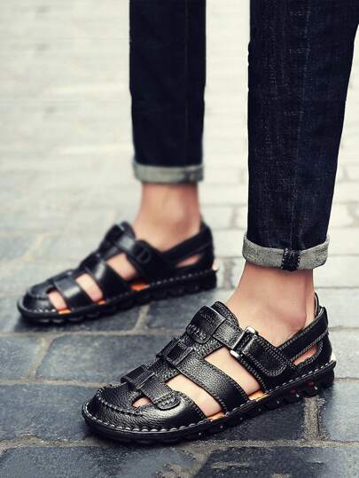 Men Sandals For Men Shoes For Men,Barefoot Shoes,Men Casual Shoes,Gladiator Sandals,Roman Sandals,Roman Gladiator Sandals,Earth Tones,Handmade,Moccasin,Hook And Loop Sandals,Clogs,Retro,Old-Fashionedstyle,CowboyWest,Suitablefordailytravel,Hiking,Hiking,Commuting,Work,Outdoor,Men Plus Size Shoes,Men Shoes Size 8 9 10 11 12 13 14 15