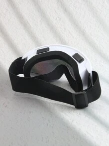 新款超大号男士滑雪骑行登山防风护目镜，防风滑雪镜轻松舒适休闲装户外骑行眼镜适合夏季海滩度假、户外、旅行秋季配件 - 白框彩膜 - 查看 7