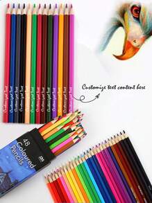 1 Set Customized 12/24/36/48/72 Colored Pencils Set, Oil-Based & Water-Soluble, Colorful Art Supplies For Sketching & Drawing Suitable For Adults & Beginners, Vibrant Colors, Personalized Stationery Gift For Back To School,School Supplies,Back To School,School Gift,For Office,For School,For Classroom,For Teacher Gifts,For University,For Colleague,For Dorm Rooms,For Teacher,For Boys And Girls,For Teenagers,Junior High School Students,Middle School Students,High School Senior High School Students,College Students,University Students,Freshman,Sophomore,Underclassmen - Multicolor - View 2