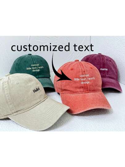 1pc Custom Text Embroidered Baseball Cap, Personalized Vintage Embroidered Baseball Cap, Embroidered Text Cap Visor, Neutral Social Club Hat, Gift For Mom And Dad, Single Gift, Gift For Friends, Birthday Gift, Father's Day/Mother's Day Gift, Fancy Baseball Cap Gift, Unique Perfect Gift, School Supplies, Middle School Students, High School Senior High School Students, College Students, University Students, Freshman, Sophomore, Underclassmen