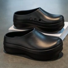 Giày nữ mới mùa xuân/hè 2025, giày làm vườn, giày đế xuồng mũi tròn thoải mái để làm việc nhà và mặc thường ngày - màu đen - Xem 4