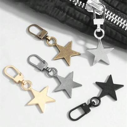 2/5/10 st multifunktionella stjärnformade öljetter, avtagbara halvautomatiska dragkedjor med huvud, lämpliga för att byta ut dragkedjor på väskor, jackor, kläder, skor och stövlar, samt exklusiva spännen för hängen