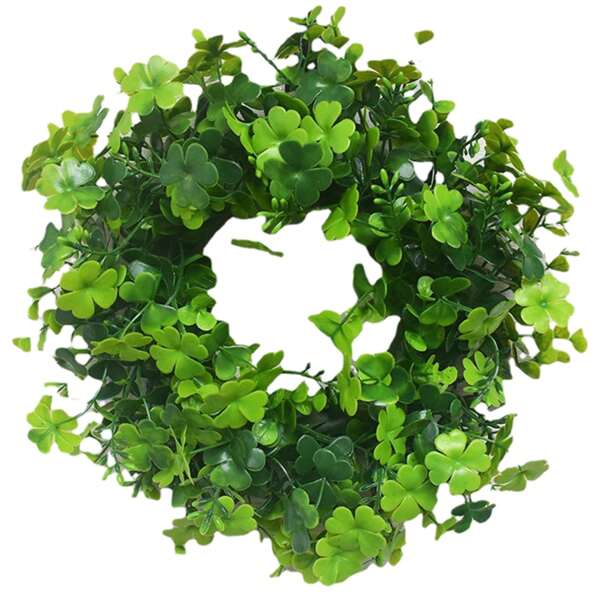 Irish Shamrock Door Wreath Lucky Clover Hanging Garland Decoration For Shop Home Party Garden