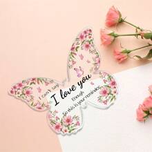 1pc Acrylic Plaque Gift For Her Him Anniversary Day, Butterfly Acrylic Plaque Signs, Wedding Valentine's Day For Girlfriend, Wife, Husband, Boyfriend To My Dear I Love You ZI-23