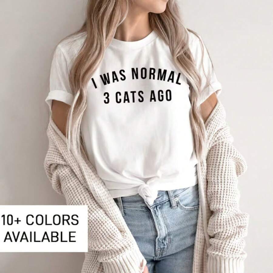 Funny Cat Mom Shirt For Women, Cat Mom T Shirt For Mom Gift From Kids, Funny Pet Lover Tshirt For Her, Cat T-Shirt Gift For Cat Lover - 白色 - 查看 1