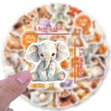 50PCS Colored Animals Stickers Vinyl Aesthetics Stickers Scrapbooking, Diary, Laptop, Bumper, Skateboard, Water Bottle, Computer, Phone, Cartoon, Hard Hat, Car Stickers And Decals