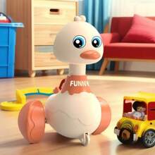 1/2 PCS - Press And Go Duck Toy Car, Cute Kawaii Duck Pull Back Vehicle For Toddlers 1-3, Inertia Sliding Car, Montessori Sensory Toy, First Birthday Gift For Boys & Girls Plastic, Kids Toys
