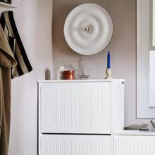 SoBuy 3 Flip-Drawers Shoe Cabinet Shoe Rack Shoe Storage Cupboard Light Grey W61 X D26 X H120cm FSR165-H-HG - White - View 10