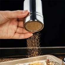 1 stycke rostfritt stål pulveriserat sockerskakare, finmaskigt dammuppsamlare för , kanel, kaffe - lätt att rengöra krydddispenser i metall för hem, restaurang, cafébruk - Multifärgad - Visa 6