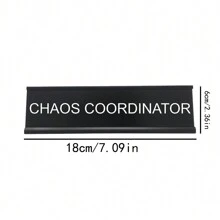Chaos Coordinator" Decorative Metal Desk Nameplate - Perfect Office Decor & Coworker Gift, No Power Needed, Holiday Decoration, Amusing Trinket